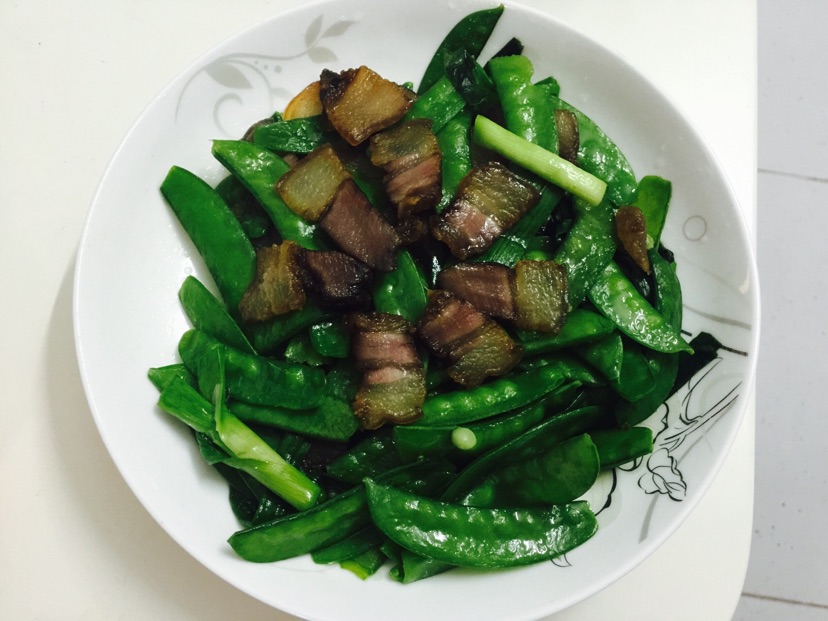 腊肉炒荷兰豆的做法图解7