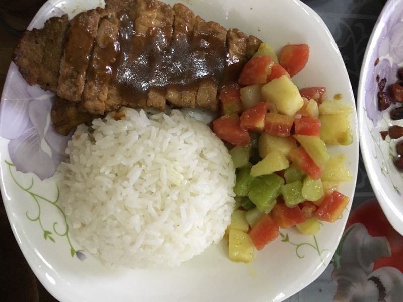 Rice with pork chop