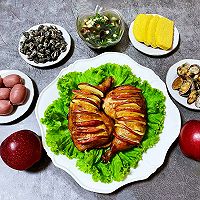 #皇后红玫瑰花式做法#奥尔良苹果烤鸡腿的做法图解15