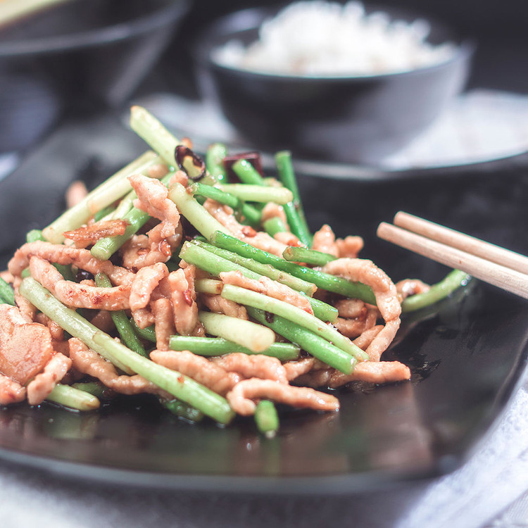 蒜苔炒肉丝的做法