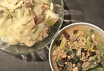 白菜炒肉，上汤金银小白菜的两吃的做法
