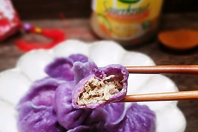 紫甘蓝酸菜饺子