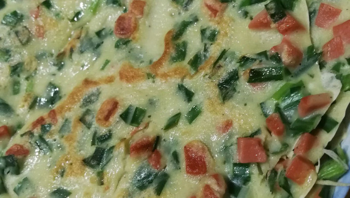 韭菜火腿鸡蛋饼