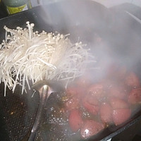 番茄鸡腿肉炒金针菇的做法图解4