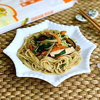 韭菜豆芽素炒面#福临门好面不止用芯造#的做法图解11