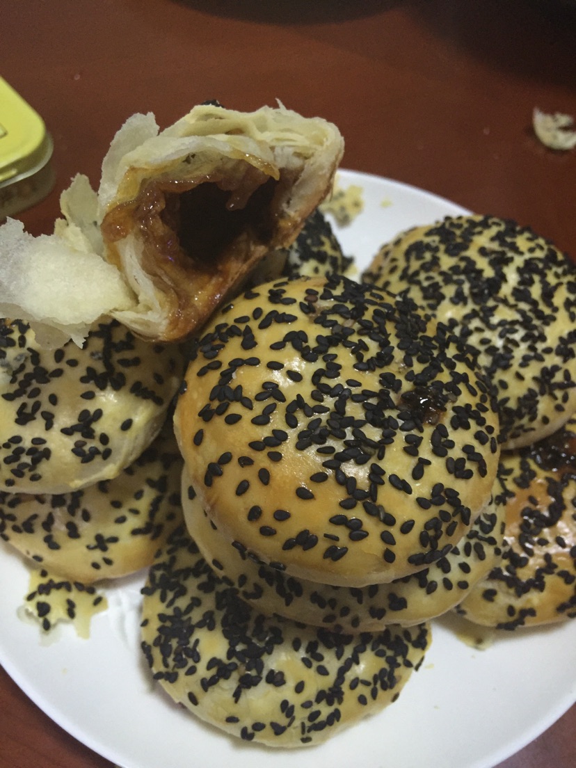 绿豆沙肉松饼的做法图解12