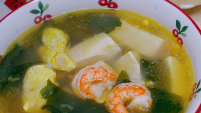 虾仁海带豆腐汤