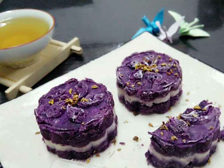 紫薯山药糕的做法