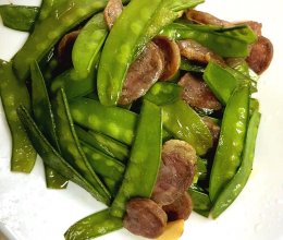 荷兰豆炒腊肠的做法