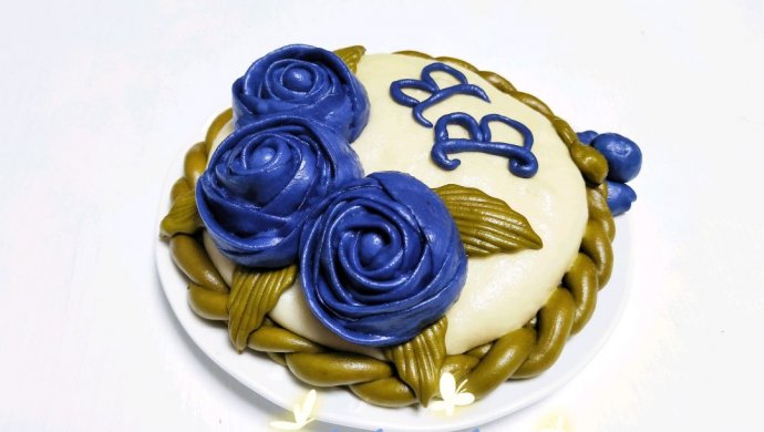 蓝色妖姬馒头蛋糕