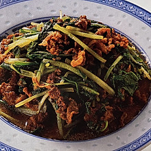 水菜と牛肉の炒めもの