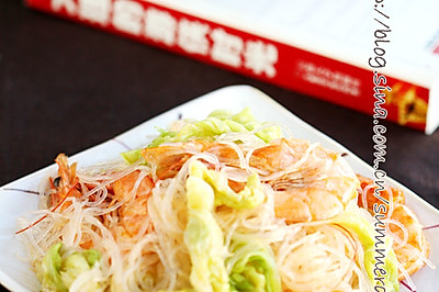 虾炒白菜粉丝