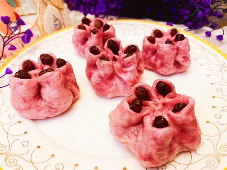 宝宝辅食食谱    蜜豆小花糕的做法