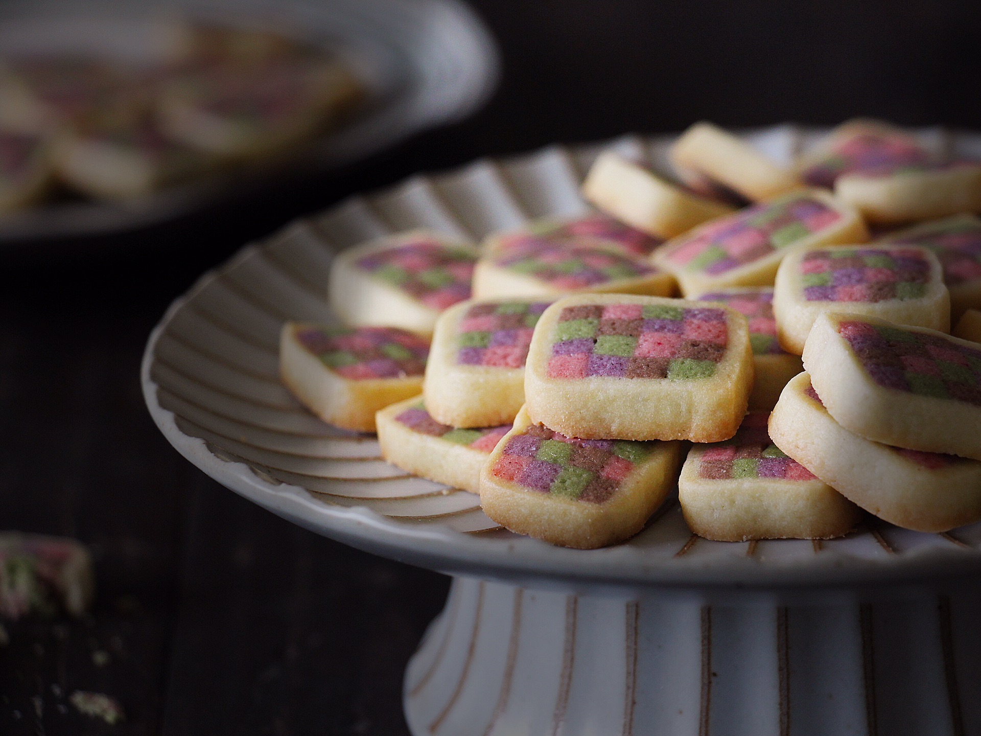 Sixteen chessboard biscuits