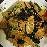 菠菜炒猪肝的做法图解4