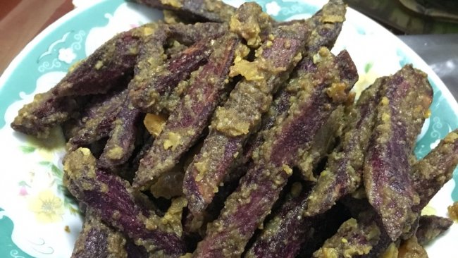 蛋黄焗紫薯的做法