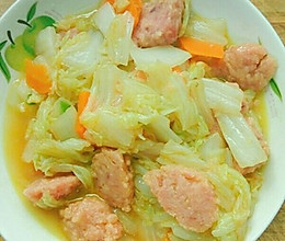 白菜炖肉丸子的做法