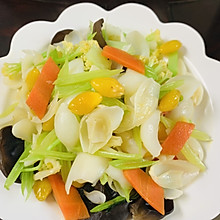 西芹百合木耳胡萝卜白果