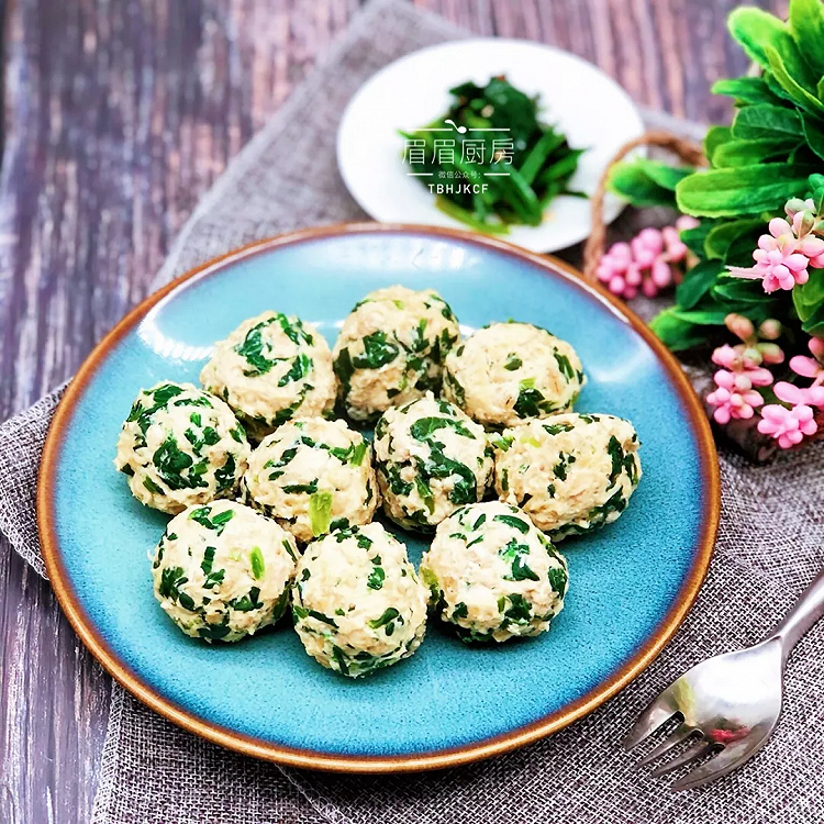 菠菜鸡肉丸子的做法