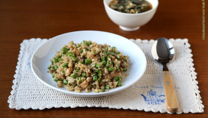 肉末榄菜豇豆炒饭