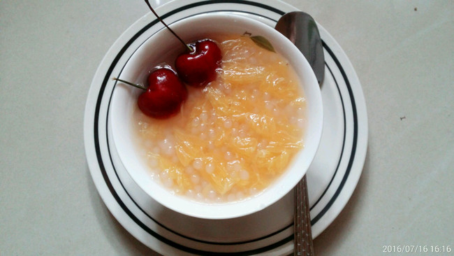 夏日甜品果粒橙西米冰水的做法