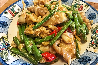 豆角炒鱼卜
