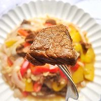 #春季减肥，边吃边瘦#黑胡椒牛肉粒炒时蔬的做法图解10