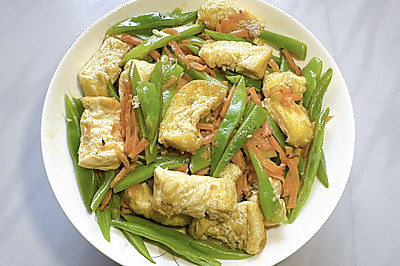 炸豆腐炒刀豆