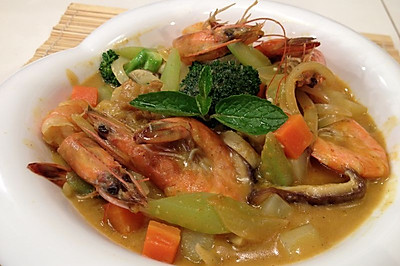 咖喱蔬菜虾