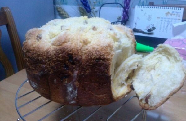 奶油葡萄干椰香吐司面包（aca面包机）