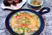 #刘畊宏女孩减脂饮食#海虾扇贝香菇粥的做法