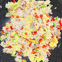 #夏至日，大口吃面#蒜苔肉末蛋炒饭的做法图解13