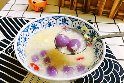 中式甜品吃出新花样—酒酿紫薯圆子