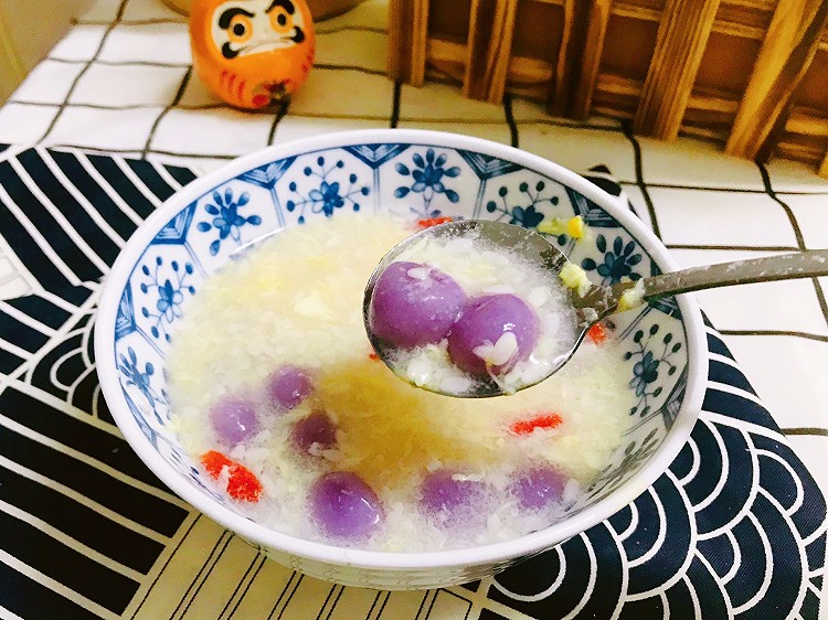 中式甜品吃出新花样—酒酿紫薯圆子的做法