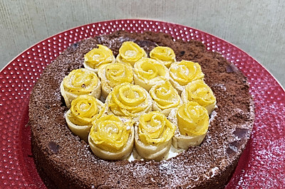 七夕情人节    可以吃的玫瑰花蛋糕