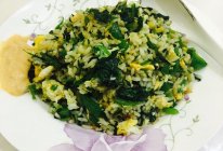 菠菜炒饭的做法