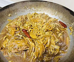酸菜肉丝炖粉条的做法