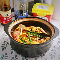 #暖冬酱在手，嗨吃部队锅#砂锅火腿豆腐煲的做法图解15