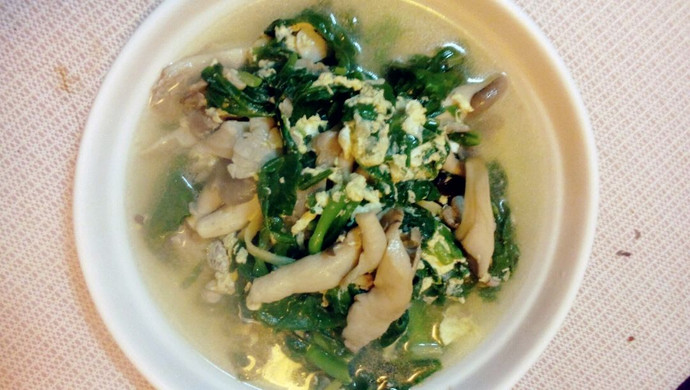 潺菜（木耳菜）蘑菇汤