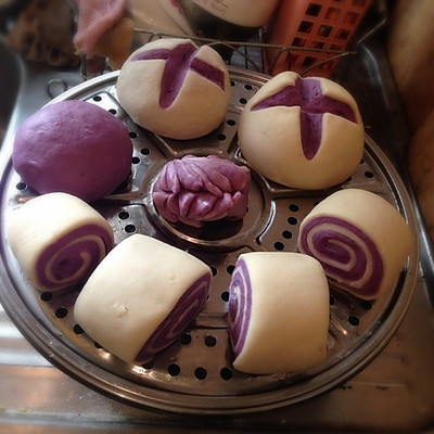 紫薯开花馒头、花卷