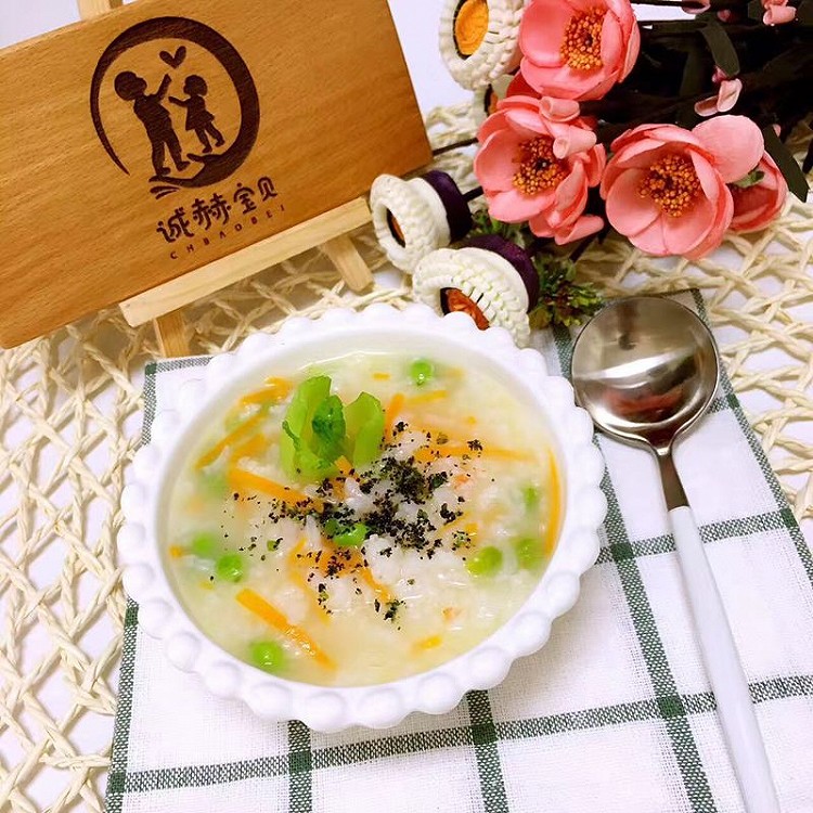虾蓉白米粥的做法