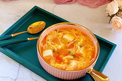 低卡高蛋白的番茄豆腐汤