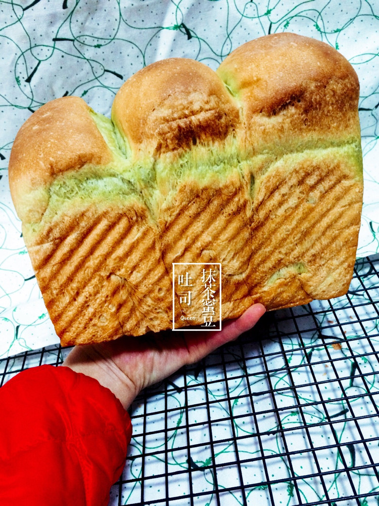 【女王厨房】抹茶蜜豆吐司的做法
