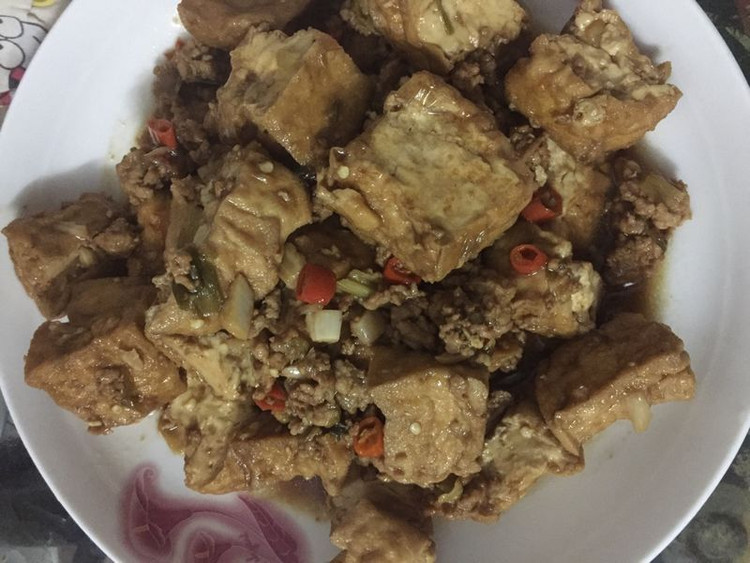 肉沫焖豆腐的做法