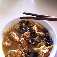 莜面饸捞蘸山药蘑菇豆腐的做法图解1