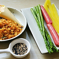 芦笋肉松反转寿司的做法图解2
