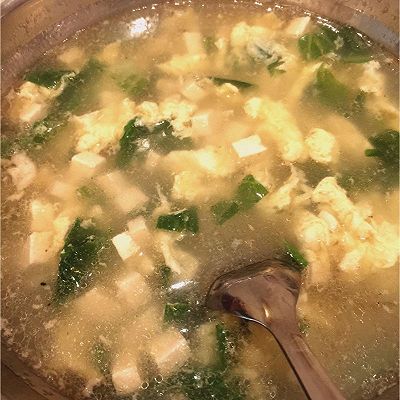 青菜豆腐鸡蛋汤