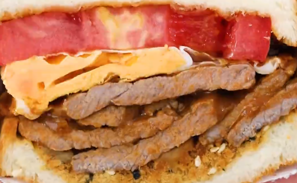 快手早餐之酸辣爽口的韩式泡菜肥牛三明治的做法