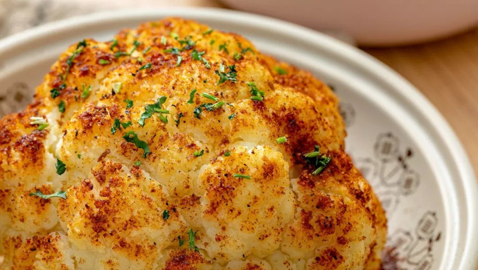 烤一颗花椰菜｜ 快手低卡