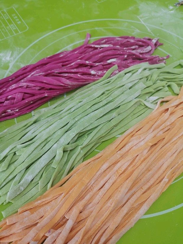 Handmade colored noodles